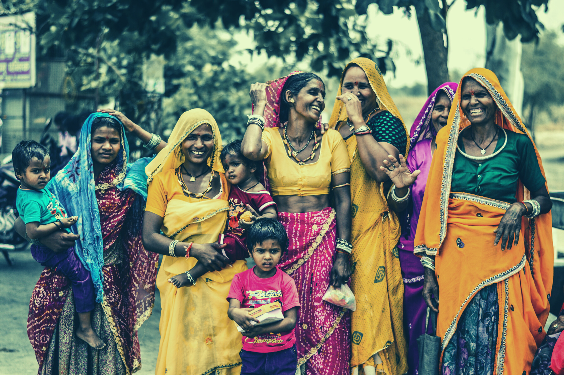 A Group of Women in Colorful Traditional Dresses